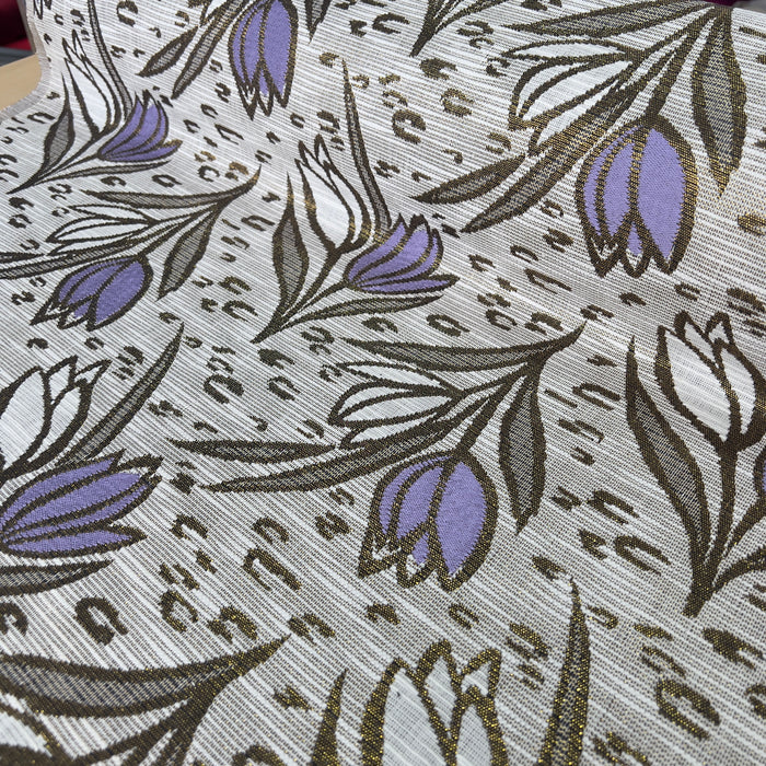 Broccato Laminato di Viscosa Seta Motivo tulipani Diffusione Tessuti Broccato Laminato di Viscosa Seta Motivo tulipani