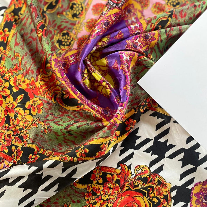 Raso Poliestere Stampa Versace Diffusione Tessuti Raso Poliestere Stampa Versace