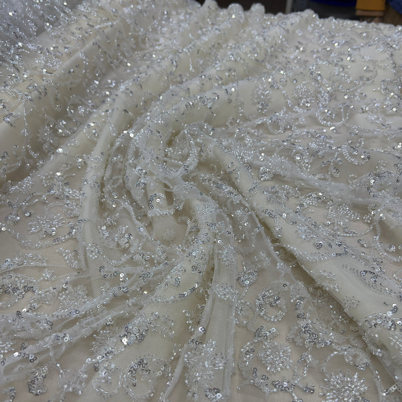 Pizzo Alta Moda perline Diffusione Tessuti Pizzo Alta Moda perline