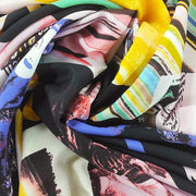 Crepe sintetico fantasia colori accesi Diffusione Tessuti Tessuto crepe sintetico fantasia colori accesi
