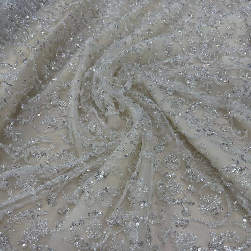 Pizzo Alta Moda perline Diffusione Tessuti Pizzo Alta Moda perline