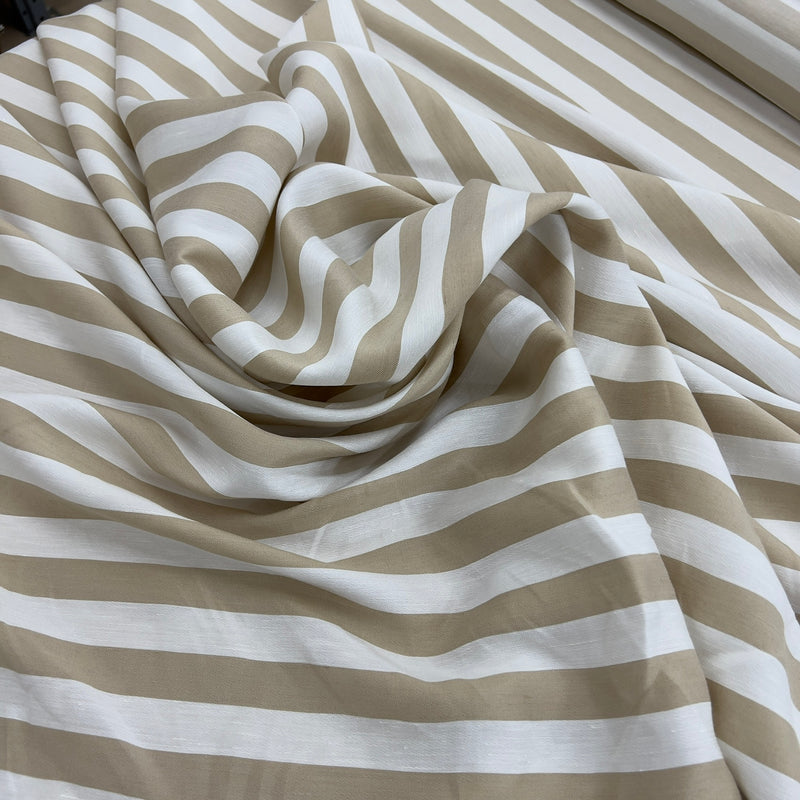 Camiceria a Righe Tortora e Panna Diffusione Tessuti Righe Tortora