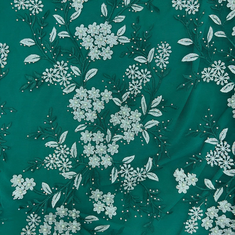 Pizzo Alta Moda verde smeraldo Diffusione Tessuti Pizzo Alta Moda verde smeraldo