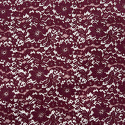 Pizzo Chantilly seta smerlato fiori bordeaux Diffusione Tessuti Pizzo Chantilly seta smerlato fiori bordeaux