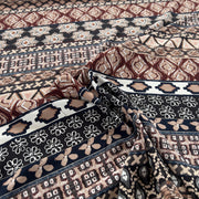Viscosa Fantasia Etno-Geometrica a Fasce Diffusione Tessuti Viscosa Fantasia Etno-Geometrica