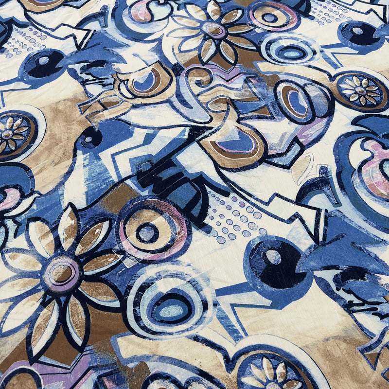 Viscosa Fantasia Astratta Multicolore toni freddi Diffusione Tessuti Viscosa Fantasia Astratta Multicolore toni freddi