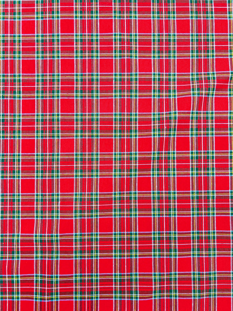 Tessuto Tartan Scozzese Rosso a Motivo Piccolo
