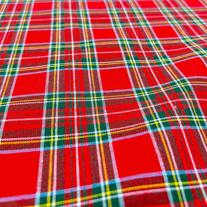 Tessuto Tartan Scozzese Rosso a Motivo Piccolo
