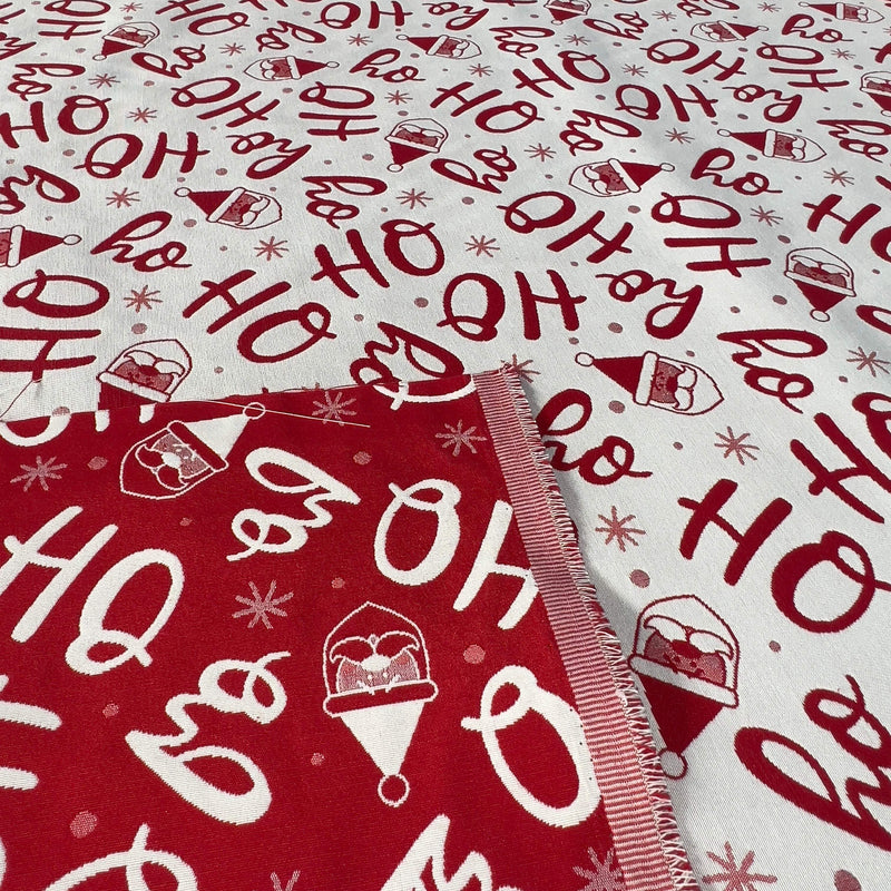 Tessuto Gobelin Natalizio HO HO HO