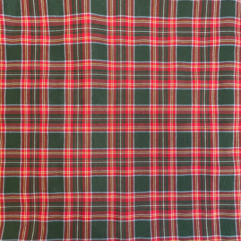 Tessuto Tartan Scozzese Verde a Motivo Piccolo