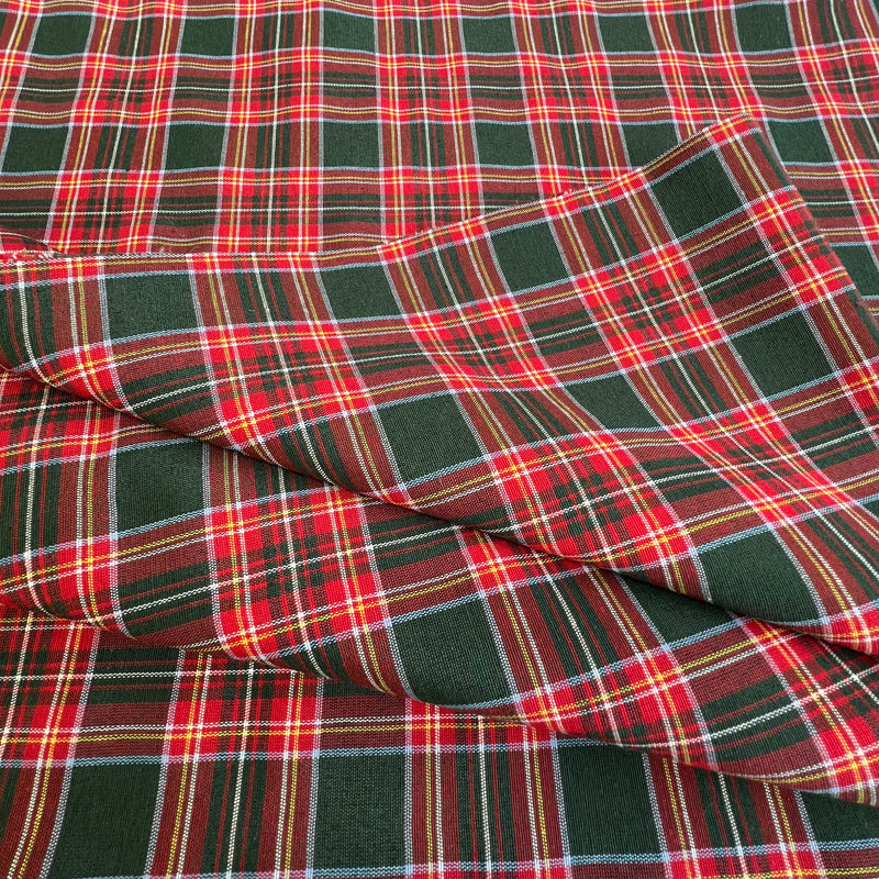 Tessuto Tartan Scozzese Verde a Motivo Piccolo