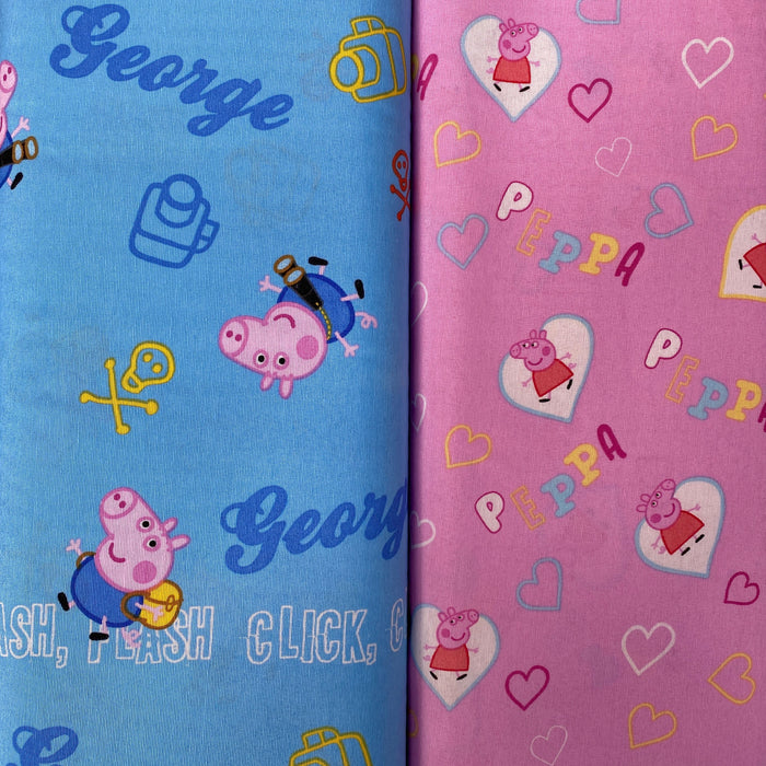 Cotone fantasia Peppa Pig e George Diffusione Tessuti Cotone fantasia Peppa Pig