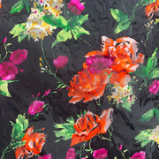 Devore fantasia floreale rosa rossa