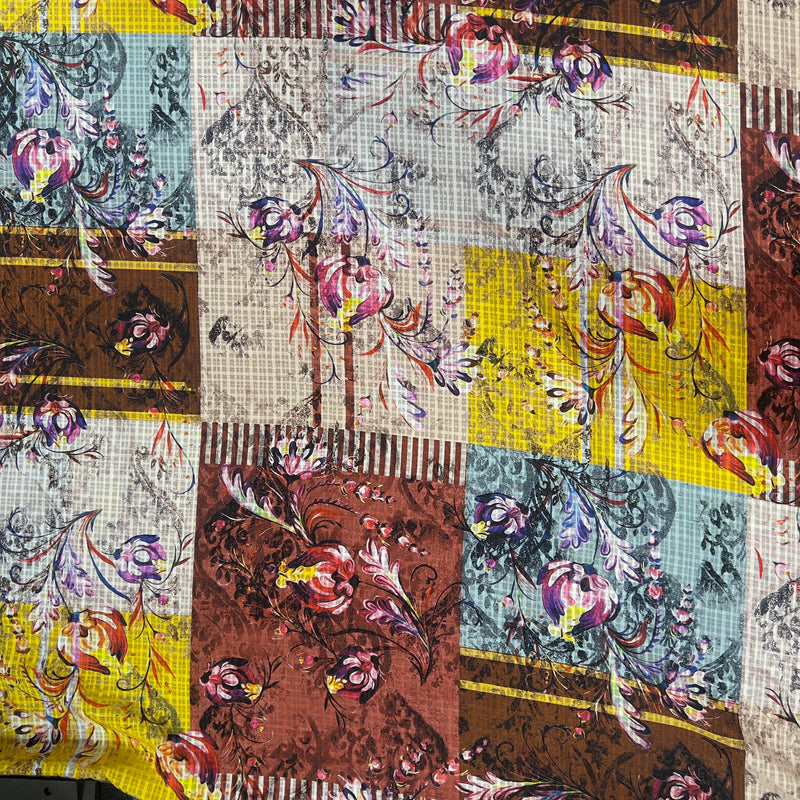 Devore fantasia floreale quadri 