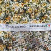 Seta Devore fantasia floreale e quadratini Diffusione Tessuti Tessuto seta Devore fantasia floreale