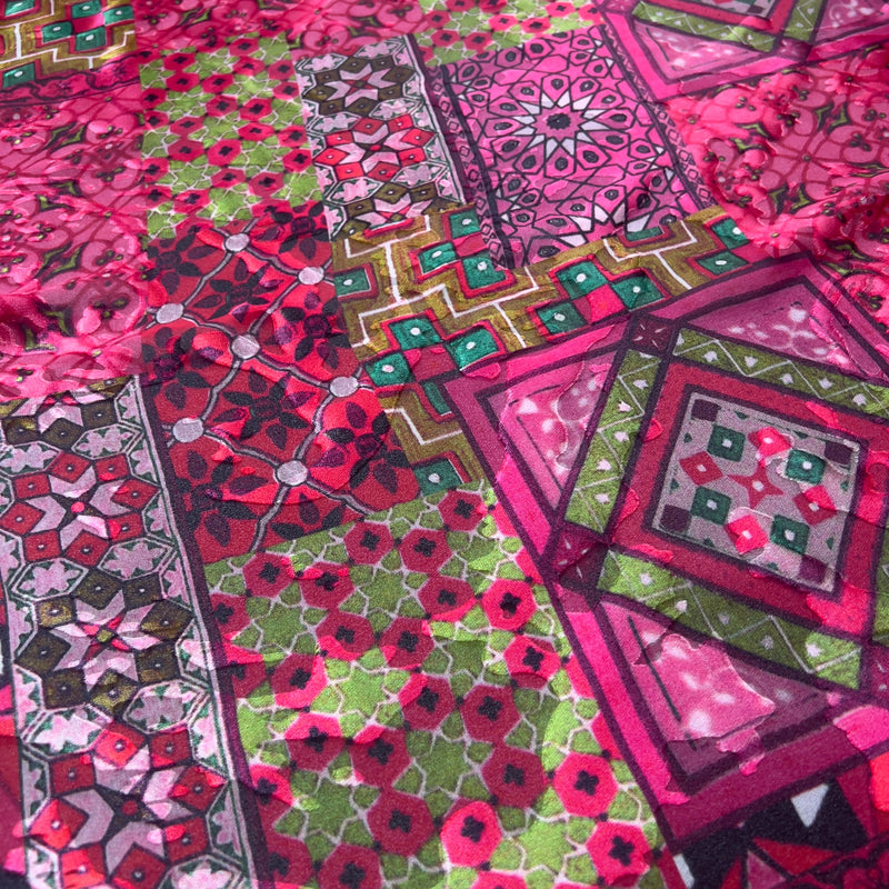 Seta Devore fantasia geometria Diffusione Tessuti Tessuto seta Devore fantasia geometria