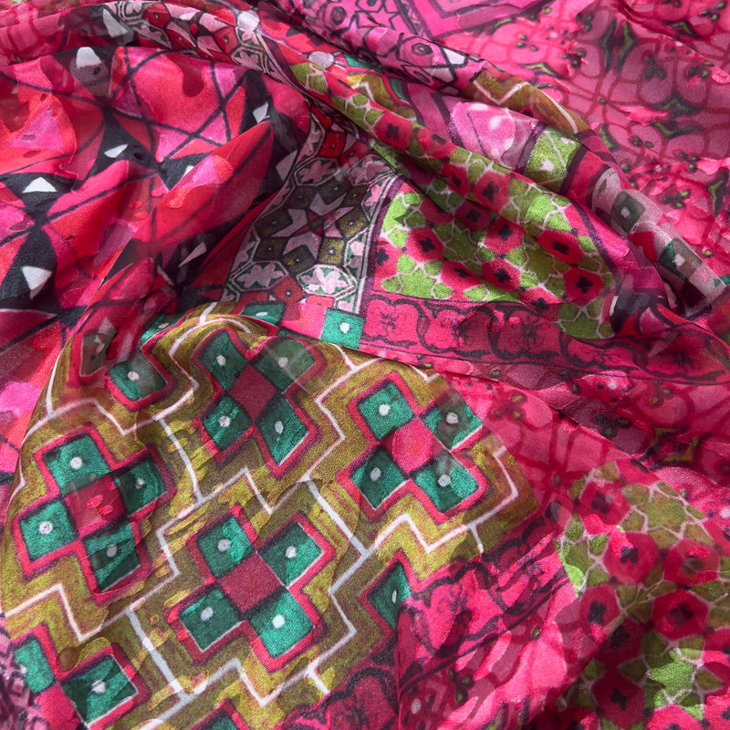 Seta Devore fantasia geometria Diffusione Tessuti Tessuto seta Devore fantasia geometria