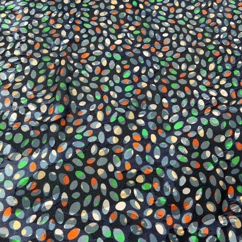 Seta Devoré Fantasia Pois Multicolor Diffusione Tessuti Tessuto Seta Devoré Fantasia Pois Multicolor