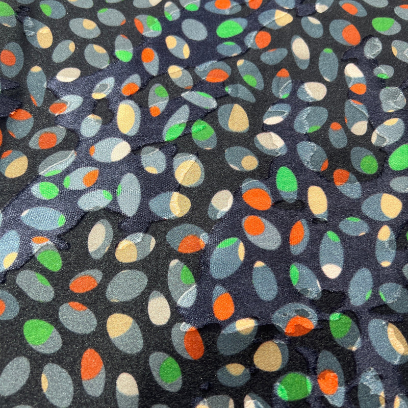 Seta Devoré Fantasia Pois Multicolor Diffusione Tessuti Tessuto Seta Devoré Fantasia Pois Multicolor