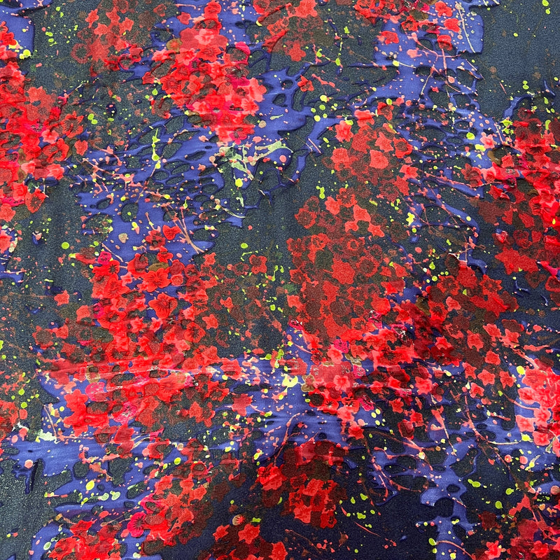 Tessuto Seta Devoré Fantasia Astratta