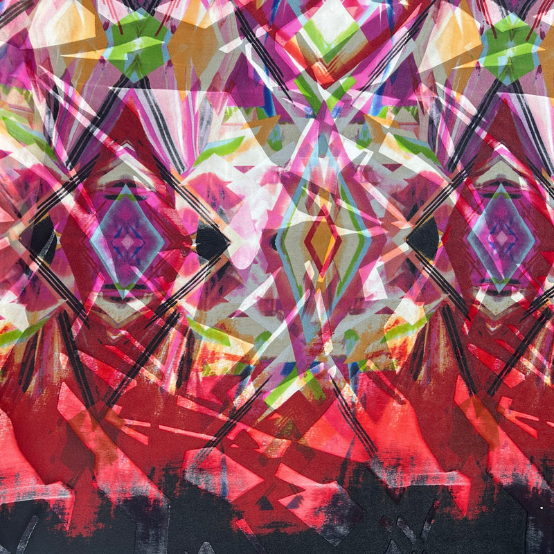 Seta Devoré Fantasia Geometrica Diffusione Tessuti Tessuto Seta Devoré Fantasia Geometrica