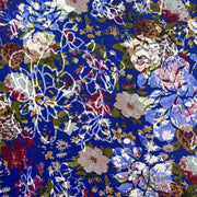 Seta Devoré Fantasia Floreale base Blu