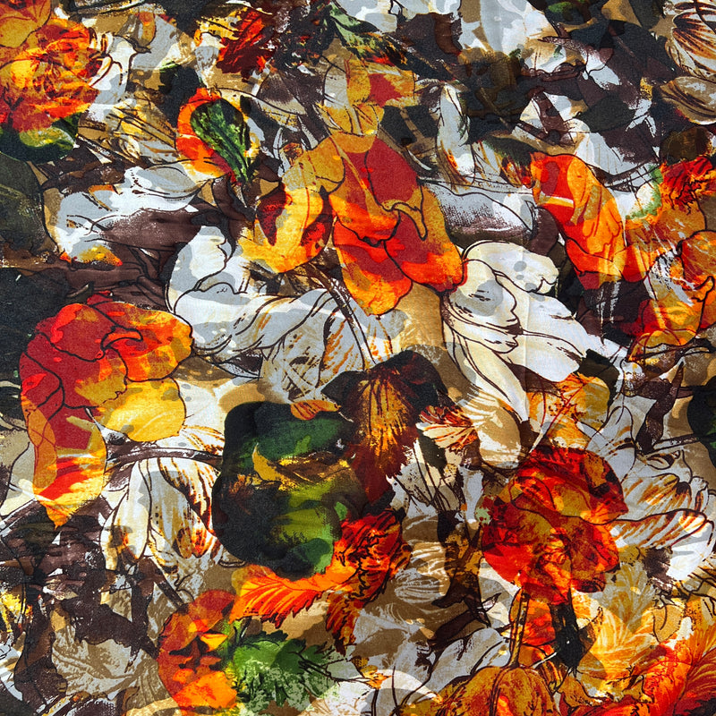 Seta Devoré Fantasia Floreale toni Accesi Diffusione Tessuti Seta Devoré Fantasia Floreale toni Accesi