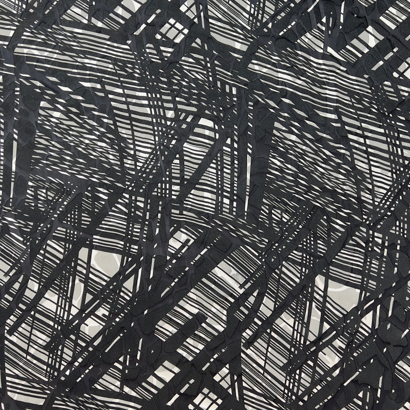 Seta Devoré astratto righe Diffusione Tessuti Seta Devoré astratto righe