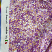 Rasetto Primavera Fiorente Toni Lilla Made in Italy Diffusione Tessuti Rasetto Primavera Fiorente Toni Lilla Made