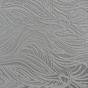 Pizzo Alta Moda perline e paillettes su tulle champagne Diffusione Tessuti Pizzo Alta Moda perline