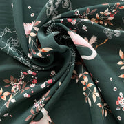 Crepe di Viscosa Stampa Fenicotteri e Fiori Diffusione Tessuti Crepe di Viscosa Stampa Fenicotteri