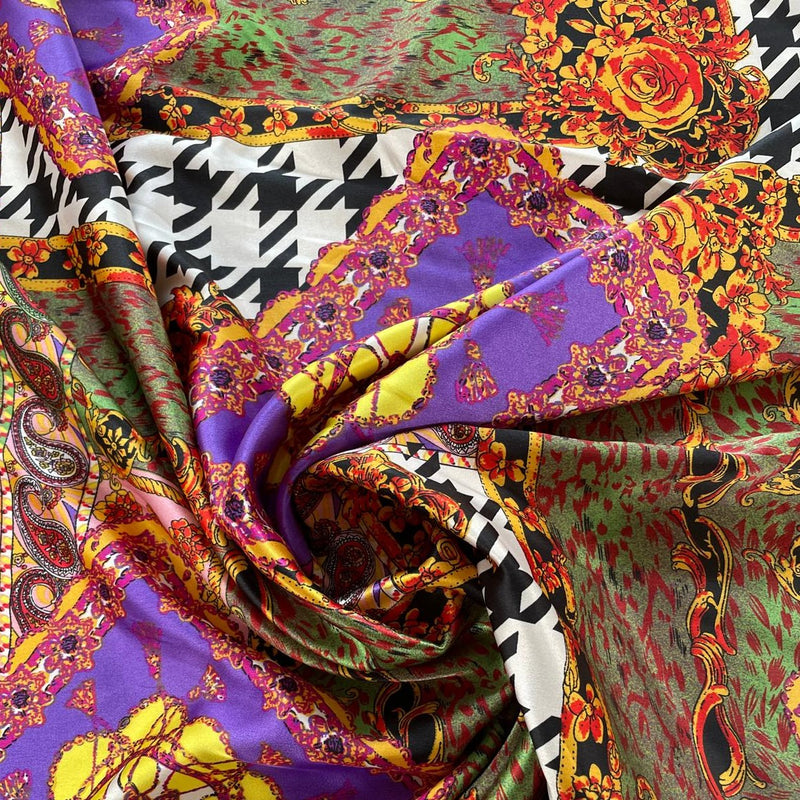 Raso Poliestere Stampa Versace Diffusione Tessuti Raso Poliestere Stampa Versace