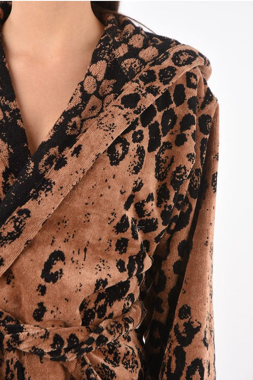 Accappatoio Roberto Cavalli in spugna stampa GIAGUARO con cappuccio - Diffusione Tessuti
