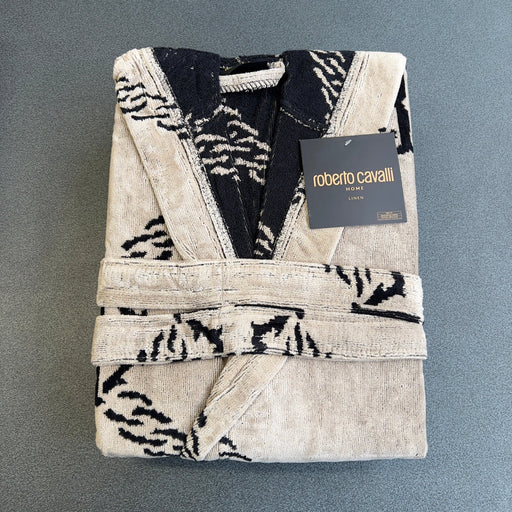 Accappatoio Roberto Cavalli in spugna stampa SPIDER con cappuccio - Diffusione Tessuti