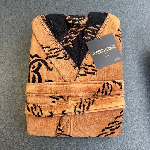 Accappatoio Roberto Cavalli in spugna stampa SPIDER con cappuccio - Diffusione Tessuti