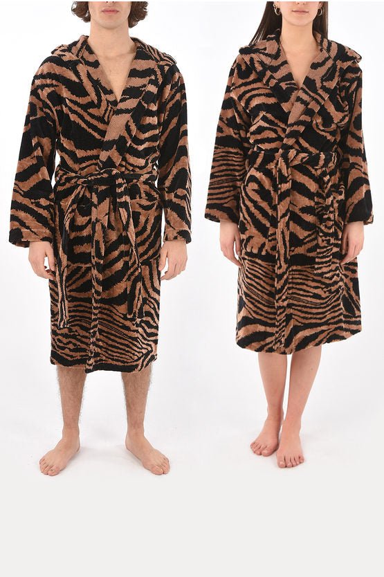 Accappatoio Roberto Cavalli in spugna stampa ZEBRA con cappuccio - Diffusione Tessuti
