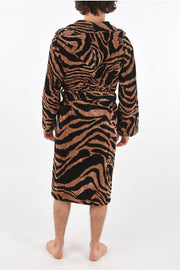 Accappatoio Roberto Cavalli in spugna stampa ZEBRA con cappuccio - Diffusione Tessuti