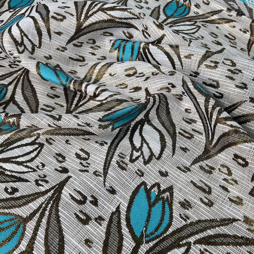 Broccato Laminato di Viscosa Seta Motivo tulipani - Diffusione Tessuti