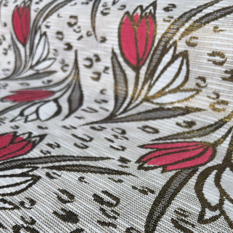 Broccato Laminato di Viscosa Seta Motivo tulipani - Diffusione Tessuti