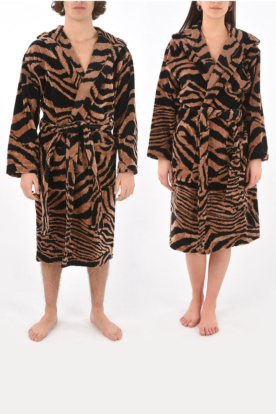 Accappatoio Roberto Cavalli in spugna stampa ZEBRA con cappuccio