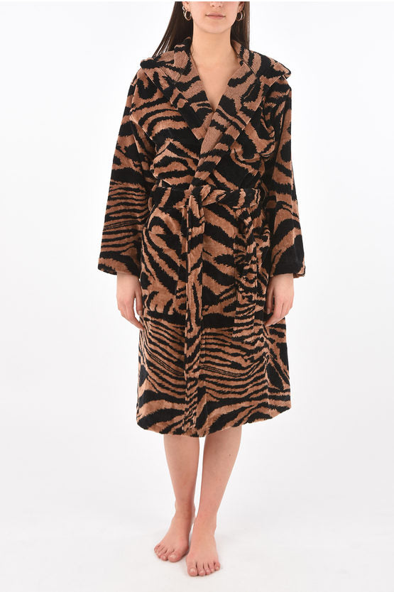 Accappatoio Roberto Cavalli in spugna stampa ZEBRA con cappuccio