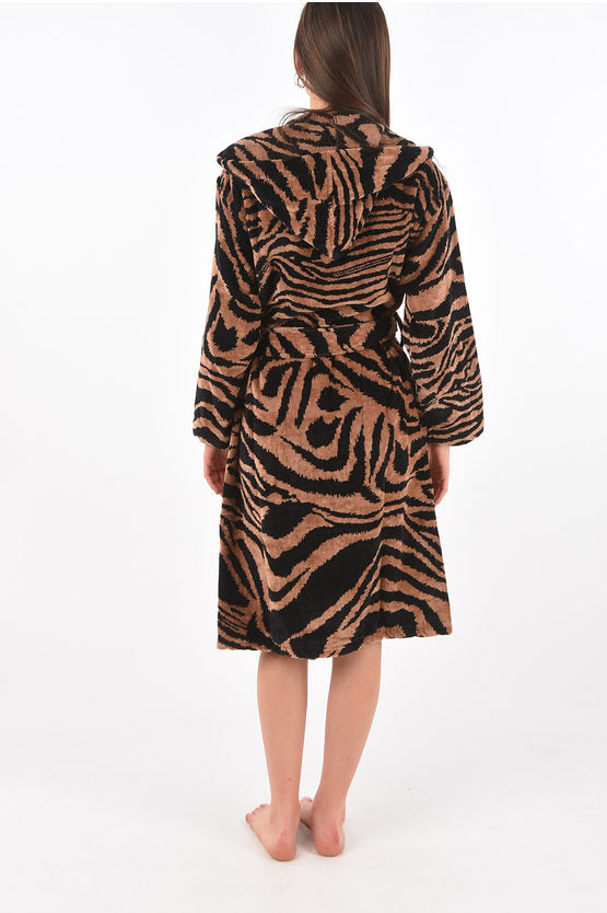 Accappatoio Roberto Cavalli in spugna stampa ZEBRA con cappuccio