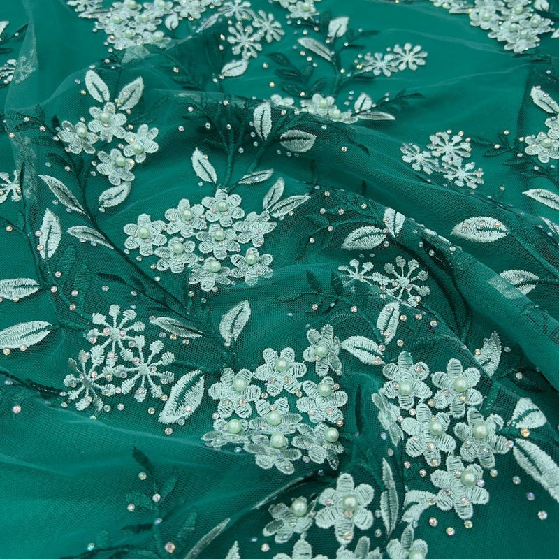 Pizzo Alta Moda verde smeraldo - Diffusione Tessuti