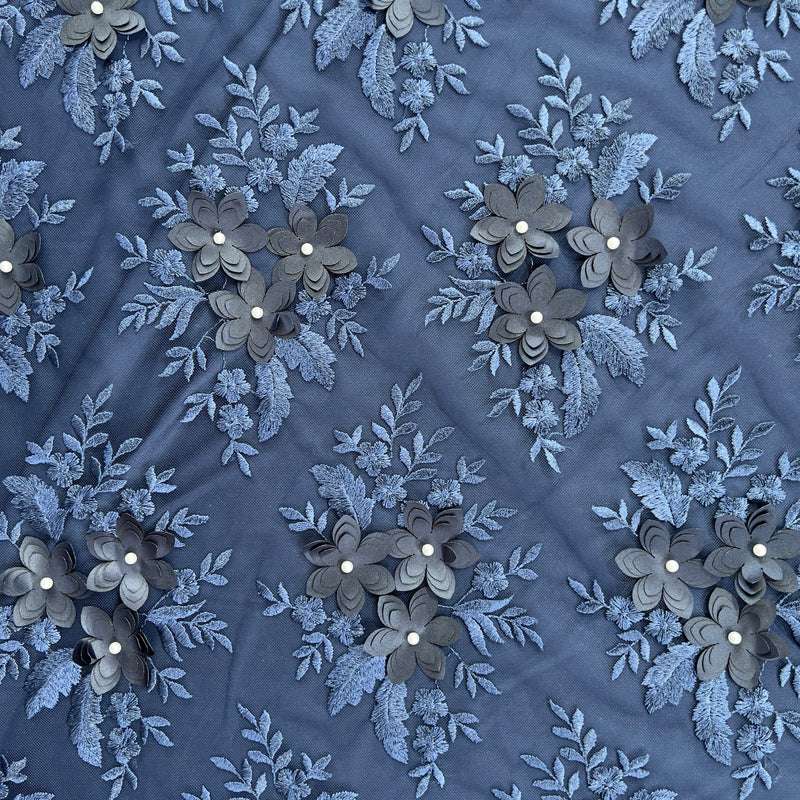 Pizzo Alta Moda Fiori e Perline Diffusione Tessuti Pizzo Alta Moda Fiori