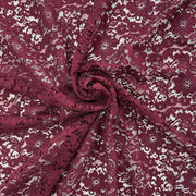 Pizzo Chantilly seta smerlato fiori bordeaux - Diffusione Tessuti