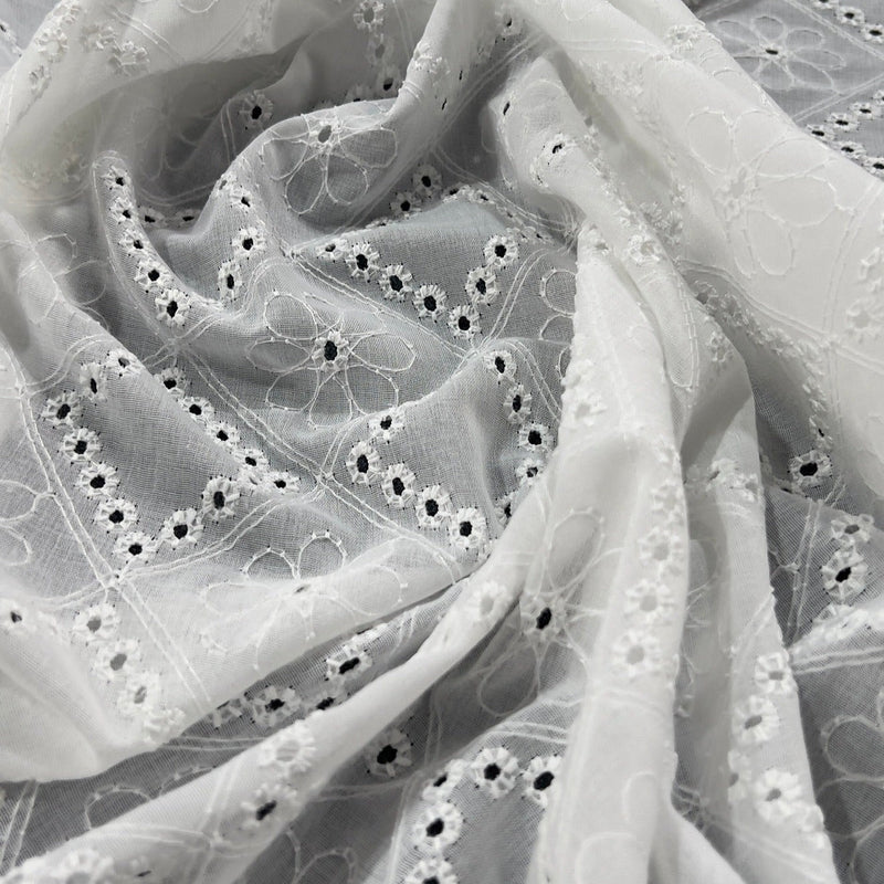 Pizzo Sangallo bianco rombo e fiore - Diffusione Tessuti