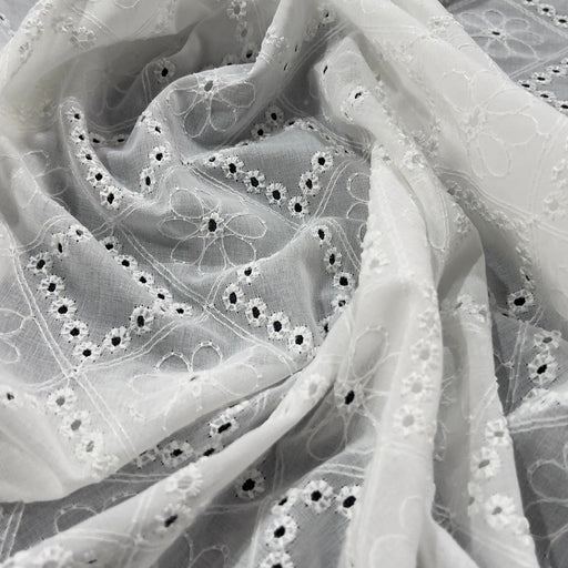 Pizzo Sangallo bianco rombo e fiore - Diffusione Tessuti