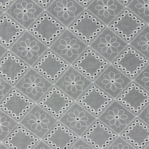 Pizzo Sangallo bianco rombo e fiore - Diffusione Tessuti
