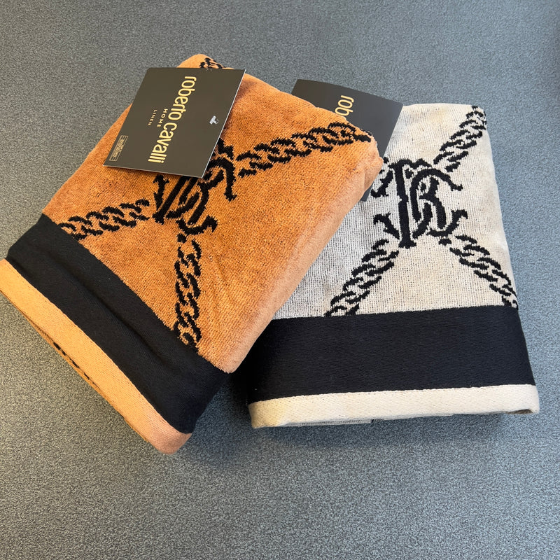 SET salviette 1+1 (media+ospite) Roberto Cavalli in spugna stampa SPIDER