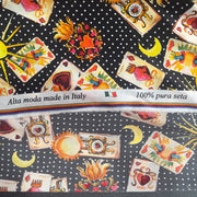 Seta alta moda motivo Carte - Diffusione Tessuti
